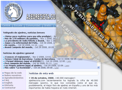 Ejemplo de publicidad en ajedrecista.com